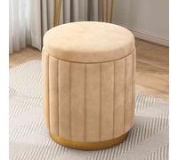 Tabouret ottoman rond en velours - Repose-pieds élégant pour chambre à coucher, salon, entrée, bureau - Design créatif et tendance