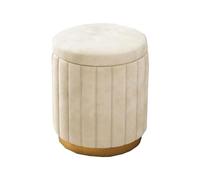 Tabouret ottoman rond moderne en velours rembourré avec repose-pieds de rangement pour chambre à coucher, meuble de maquillage de luxe, meuble d'appoint rembourré, décoration d'intérieur, tabouret à