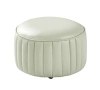 Tabouret ottoman rond rembourré en bois pour chambre à coucher, salon, couloir, banc à langer - Compact 32 x 32 x 21 cm accessoire de décoration d'intérieur élégant