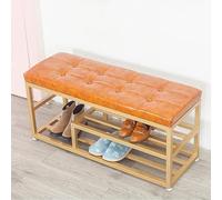 Tabouret Ottoman Tabouret Moderne Banc de Rack de Chaussures dorés rembourré Banc de Rangement de Chaussures pour Chambre à Coucher Couloir entrée en Line 100x35x45cm (39x14x18inch) (120x35x45cm