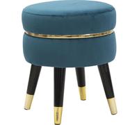 Tabouret Paris 35x40,5x35 cm pin métal bleu noir or