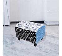 Tabouret patchwork Ottoman de style pastoral avec dossier couvert de fleurs Multicolore G
