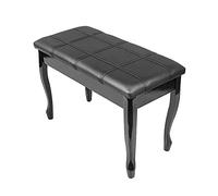 Tabouret Piano, Banquette Piano Banc, Tabouret de Piano, Coiffeuse, Banc de Piano d'artiste en Cuir véritable, Tabouret Duo avec Pieds en Bois Massif