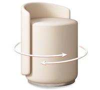 Tabouret pivotant à 360° avec coussin en polaire berbère - Design moderne à dossier bas pour maquillage, coiffeuse, salle d'étude, confort et style ultimes