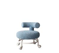 Tabouret pivotant à dossier bas avec dossier roulant pour la maison, la chambre à coucher, le salon - Design robuste Siège confortable réglable en hauteur Bleu