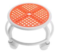 Tabouret Pivotant à Roulettes Bas pour Manucure et Salon, Plastique Rond