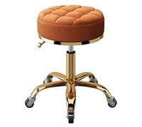 Tabouret pivotant à roulettes réglable en hauteur pour salon de beauté, spa, design hydraulique, base dorée à 5 griffes, idéal pour salon et dessin