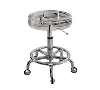 Tabouret pivotant à roulettes solides en acrylique robuste pour bar, laboratoire, bureau, barbier, cuisine et magasin (transparent)