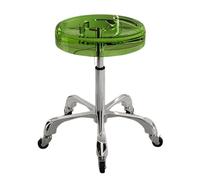 Tabouret pivotant à roulettes solides en acrylique robuste pour bar, laboratoire, bureau, barbier, cuisine et magasin (vert)