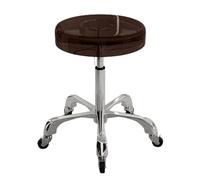 Tabouret pivotant à roulettes solides en acrylique robuste pour bar, laboratoire, bureau, barbier, cuisine et magasin (marron)
