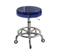 Tabouret pivotant à roulettes solides en acrylique robuste pour bar, laboratoire, bureau, barbier, cuisine et magasin (bleu)