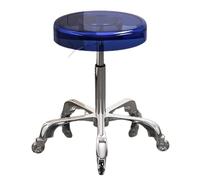 Tabouret pivotant à roulettes solides en acrylique robuste pour bar, laboratoire, bureau, barbier, cuisine et magasin (bleu)