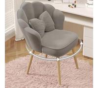 Tabouret pivotant avec dossier bas et pieds en métal pour maquillage et coiffeuse