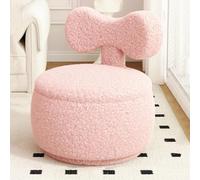 Tabouret pivotant avec dossier - Repose-pieds rembourré pour salon, chambre à coucher, couloir avec rangement