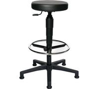 Tabouret pivotant avec patins, rembourrage en similicuir noir, hauteur d'assise 580-840 mm TOPSTAR 72270D10T