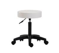 Tabouret pivotant Classique avec Roue, Tabouret Roulant Rond réglable en Hauteur for la Maison, Le Bureau, Le Spa, la Clinique(White)