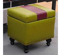 Tabouret pivotant en simili cuir cube de rangement pour pieds, banc, siège, boîte à jouets avec charnière sur le dessus, boîte de rangement pouf coffre