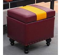 Tabouret pivotant en simili cuir cube de rangement pour pieds, banc, siège, boîte à jouets avec charnière sur le dessus, boîte de rangement pouf coffre