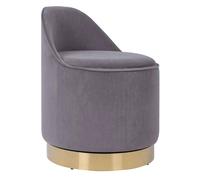 Tabouret Pivotant en Velours "Viktor" 68cm Gris