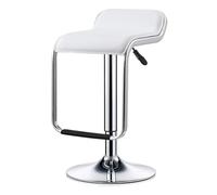 Tabouret Pivotant Et Élévateur À 360°, Design De Dossier Bas Home Tabouret Haut Moderne Et Minimaliste Cadre Métallique Portant 150kg Hauteur Réglable 60-80cm(Blanc)