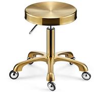Tabouret pivotant hydraulique en métal réglable avec mât doré réglable en hauteur pour cuisine et beauté Tabouret roulant robuste et élégant.