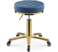 Tabouret pivotant hydraulique robuste avec capacité de charge de 150 kg et base en acier inoxydable doré pour salon et maison