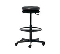 Tabouret pivotant Mr. Round haut hauteur réglable cuir HxØ 60-85x 37cm