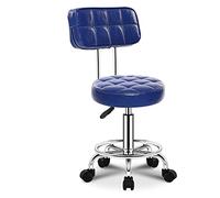 Tabouret pivotant réglable avec roulettes pour salon de massage, spa, tatouage, photographie avec coussin en cuir synthétique