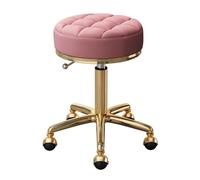 Tabouret pivotant réglable - Siège en cuir PU et cadre doré pour salon, spa, massage et bureau