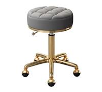 Tabouret pivotant réglable - Siège en cuir PU et cadre doré pour salon, spa, massage et bureau