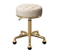 Tabouret pivotant réglable - Siège en cuir PU et cadre doré pour salon, spa, massage et bureau
