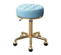 Tabouret pivotant réglable - Siège en cuir PU et cadre doré pour salon, spa, massage et bureau