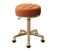 Tabouret pivotant réglable - Siège en cuir PU et cadre doré pour salon, spa, massage et bureau