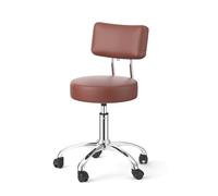Tabouret pivotant réglable sur roulettes avec support dorsal, chaise de salon en cuir PU pour la maison, le bureau ou le spa, tabouret roulant pour médical ou tatouage