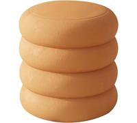 Tabouret pivotant rembourré en tissu pour chambre à coucher, salon, bureau, pouf repose-pieds avec base invisible, idéal pour jardin, balcon et coiffeuse (taille : 40 x 42 cm, couleur : orange)