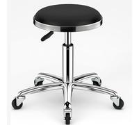 Tabouret pivotant robuste à roulettes pour cuisine, salon, bar, bureau, clinique de massage (noir)
