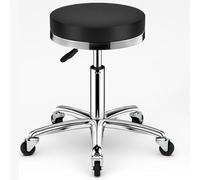Tabouret pivotant robuste à roulettes pour cuisine, salon, bar, bureau, clinique de massage (noir)