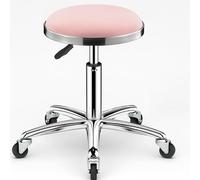 Tabouret pivotant robuste à roulettes pour cuisine, salon, bar, bureau, clinique de massage (rose)