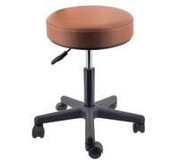 Tabouret pivotant robuste en cuir synthétique - Hauteur réglable - Pour hôpitaux, salons de beauté, école, laboratoires, instituts de recherche - Marron