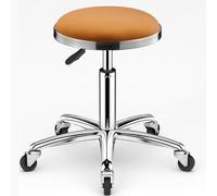 Tabouret pivotant robuste et réglable en hauteur sur roulettes pour cuisine, salon, bar, bureau, clinique de massage (orange)