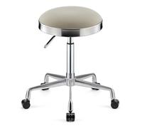 Tabouret pivotant robuste et réglable en hauteur sur roulettes pour cuisine, salon, bar, bureau, massage, clinique (gris)