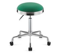 Tabouret pivotant robuste et réglable en hauteur sur roulettes pour cuisine, salon, bar, bureau, massage, clinique (vert)