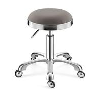 Tabouret pivotant robuste et réglable en hauteur sur roulettes pour cuisine, salon, bar, bureau, massage, clinique (gris foncé)
