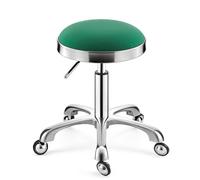 Tabouret pivotant robuste et réglable en hauteur sur roulettes pour cuisine, salon, bar, bureau, massage, clinique (vert)
