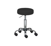 Tabouret Pivotant sur Roulettes Simili Noir - AZURE -