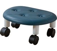 Tabouret pivotant, tabouret à roulettes, rond avec roulettes réglables, pivotant à 360° - bleu