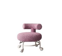 Tabouret pivotant violet avec dossier - Chaise basse à roulettes pour la maison, la chambre à coucher, le salon - Design robuste pour une assise polyvalente et une mobilité facile