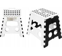 Tabouret pliable 32cm blanc et noir ALEX
