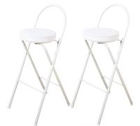 Tabouret pliable à dossier haut - Siège rond compact rembourré pour petit déjeuner, bureau, cuisine, bar - Design confortable, léger et peu encombrant