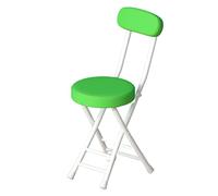 Tabouret pliable avec dossier - Chaise ronde rembourrée en polyuréthane pour bureau, coiffeuse - Pliable et rembourré - Noir